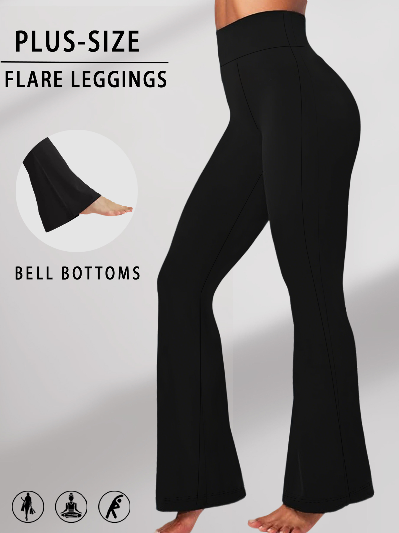 Pilates Yoga Outfit - Celana Flare Super Lembut Wanita Ukuran