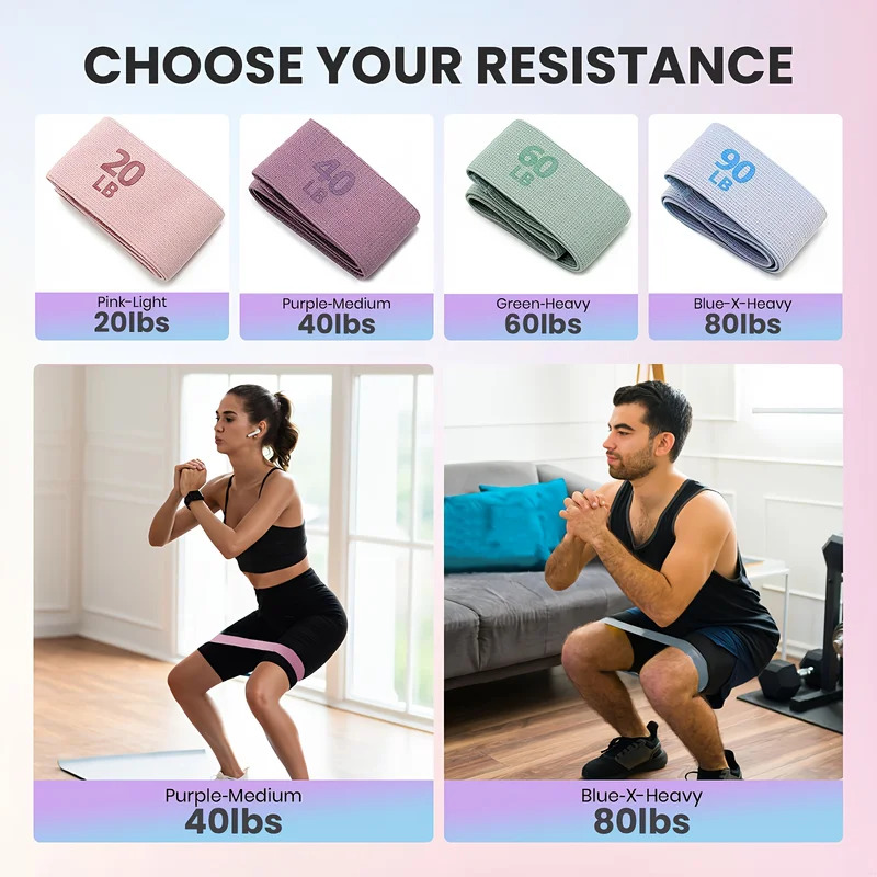Pilates Yoga Joint - 20-90LB Pita Elastis Kain Pita Resistensi