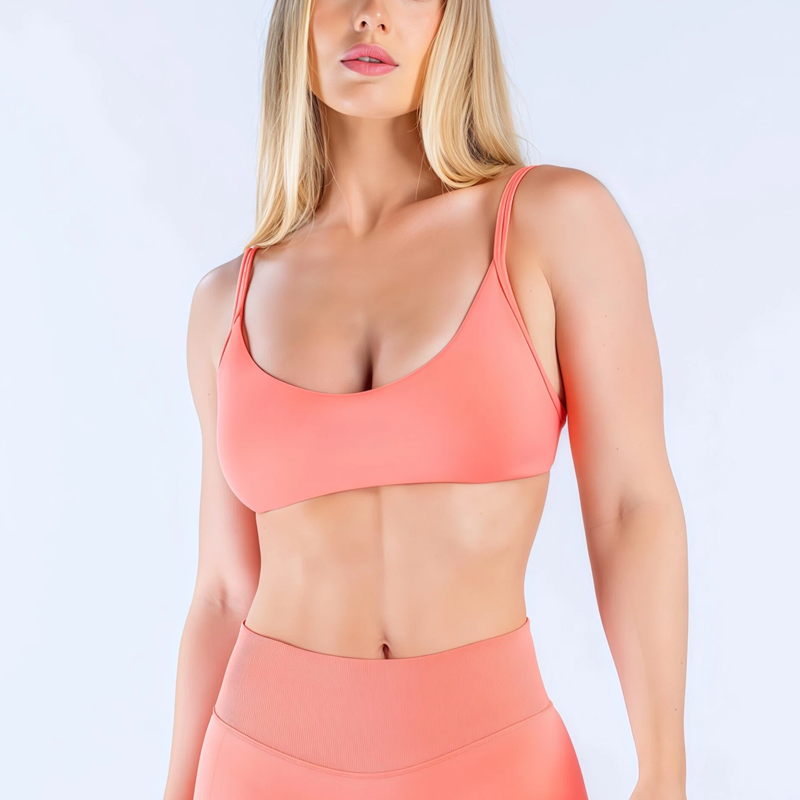 Pilates Yoga Workout - HISTELLO Impact Scoop Neck Bra Wanita
