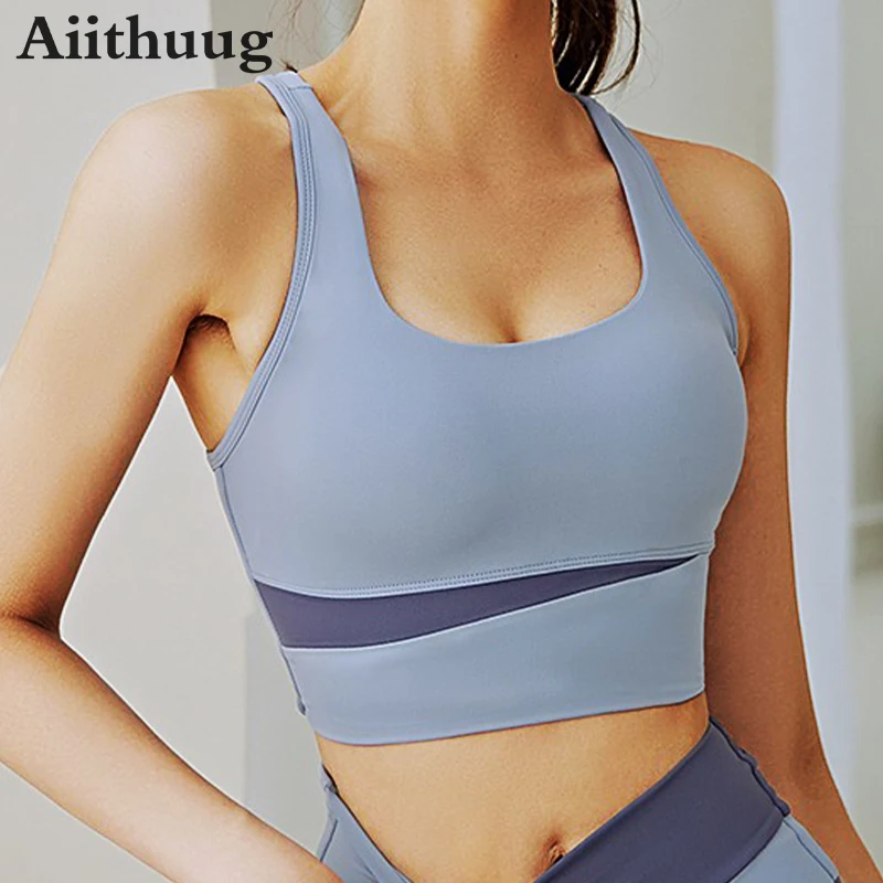 Pilates Yoga Joint - Aiithuug Yoga Crop Top Splicing Warna