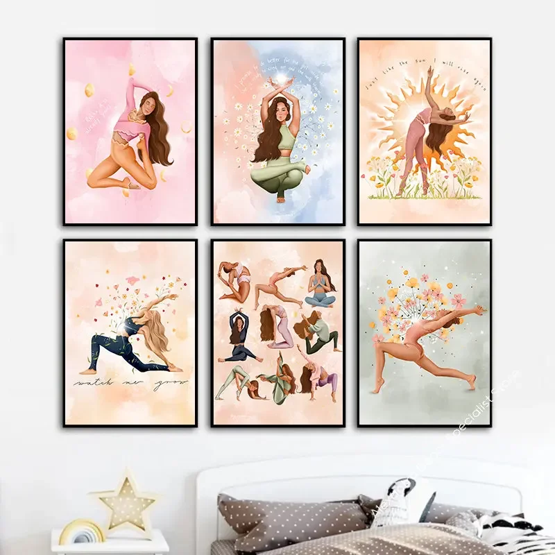 Boho Pilates lukisan kanvas se - Pilates Yoga Room ulasan dan harga