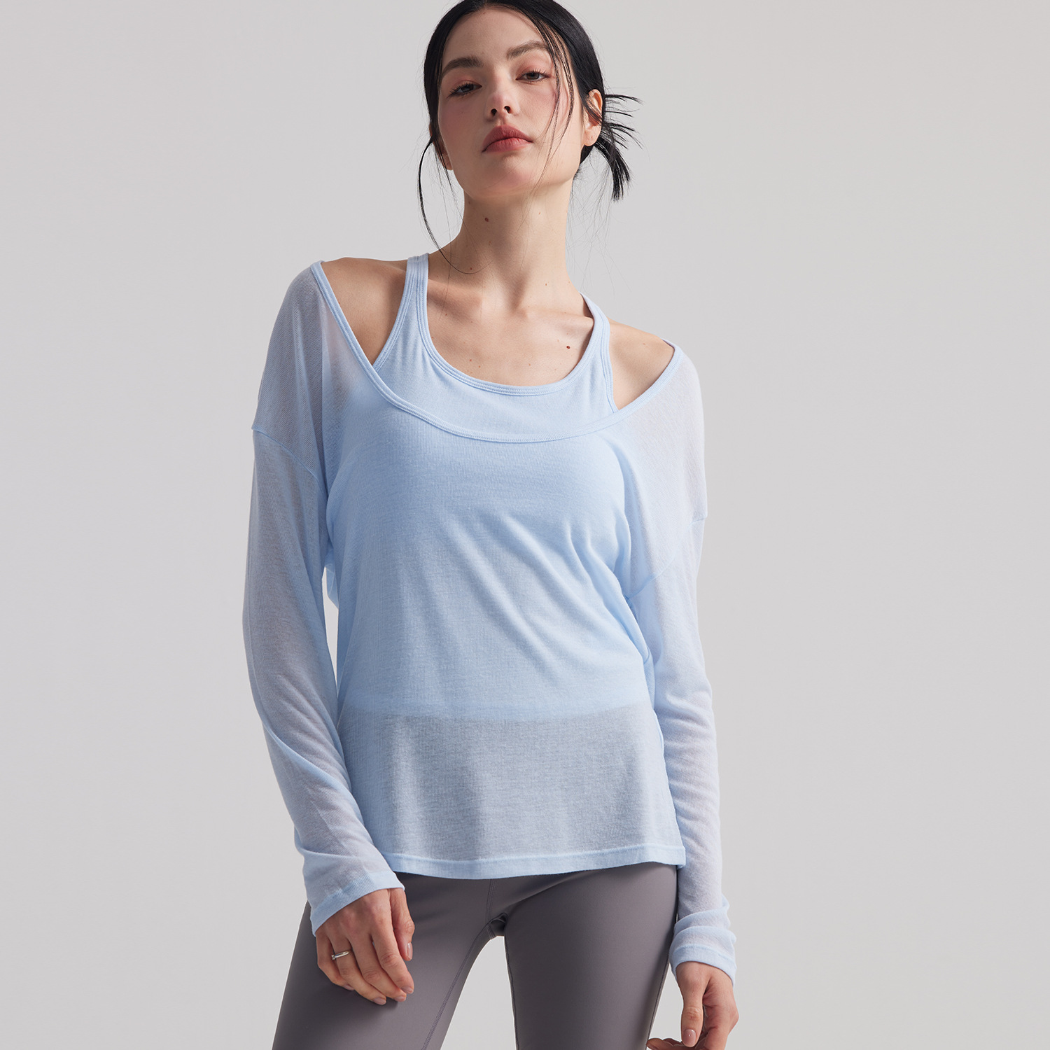 Atasan Tunik Yoga Lengan Panja - Pilates Yoga Outfit ulasan dan harga