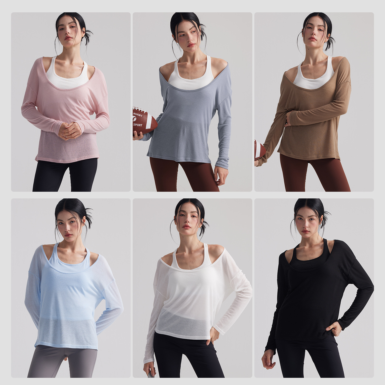 Atasan Tunik Yoga Lengan Panja - Pilates Yoga Outfit ulasan dan harga