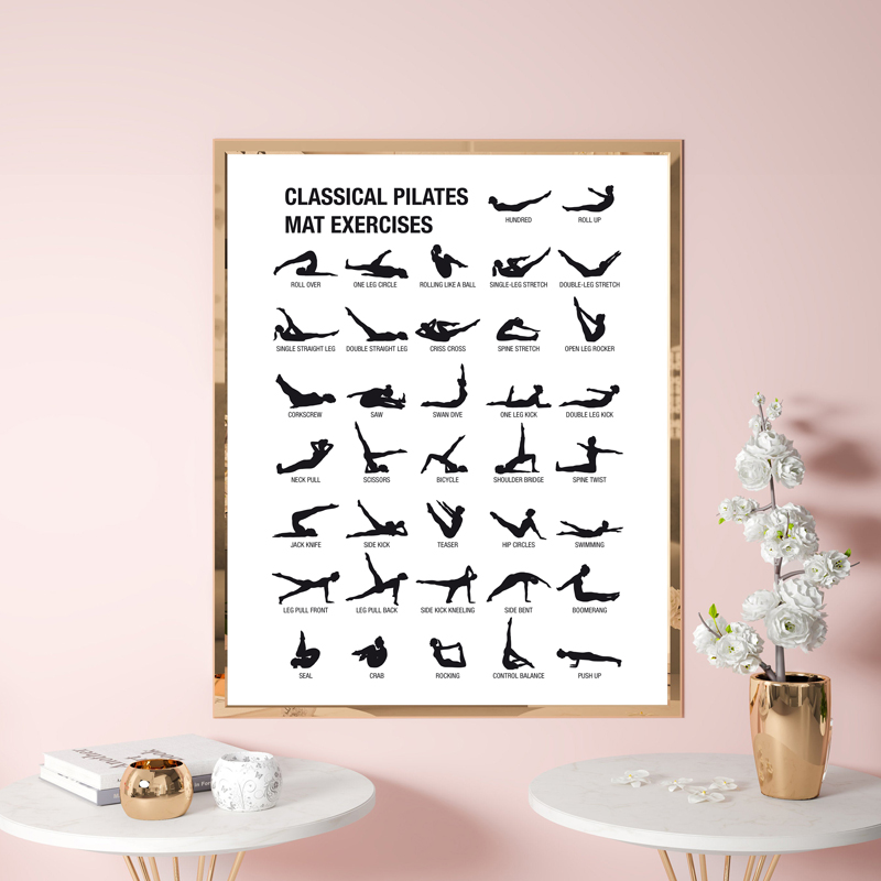 Poster Bagan Latihan Pilates T - Pilates Yoga Workout ulasan dan harga