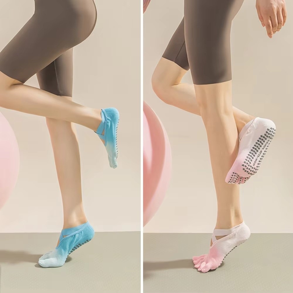 Kaus Kaki Yoga Lima Jari denga - Pilates Yoga Knee Pads ulasan dan harga